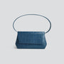Ikon Clutch - zacht croco marineblauw