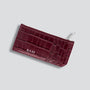 Cardholder - croco aubergine