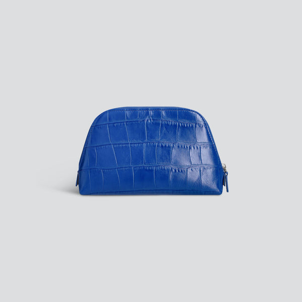 Makeup Bag - soft croco electric blue