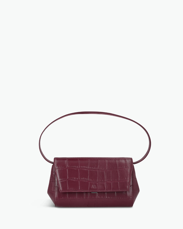 Ikon Clutch - zacht croco merlot