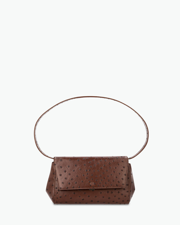 Ikon Clutch - struisvogel chocoladebruin