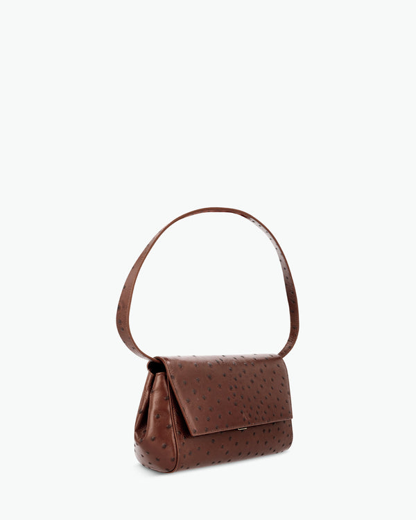 Ikon Clutch - struisvogel chocoladebruin