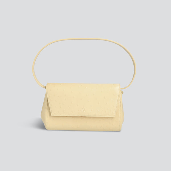 Ikon Clutch - autruche jaune beurre