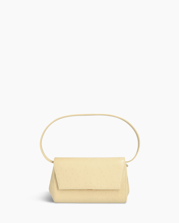 Ikon Clutch - autruche jaune beurre