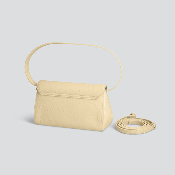 Ikon Clutch - autruche jaune beurre