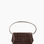 Ikon Clutch - zacht croco espresso