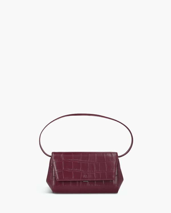 Ikon Clutch - croco souple merlot