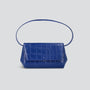Ikon Clutch - croco souple bleu indigo
