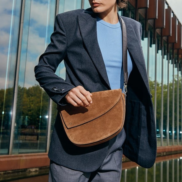 Rebel Saddle Bag - suede cognac