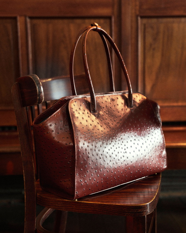 Voyager - autruche marron chocolat
