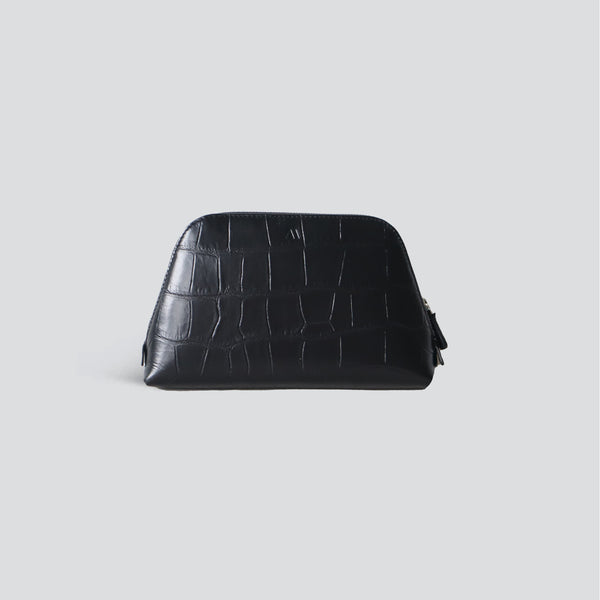 Makeup Bag - soft croco black
