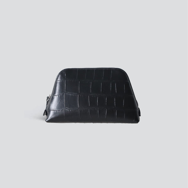 Makeup Bag - soft croco black