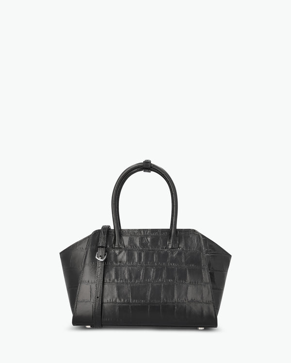 Mini Voyager - croco souple noir
