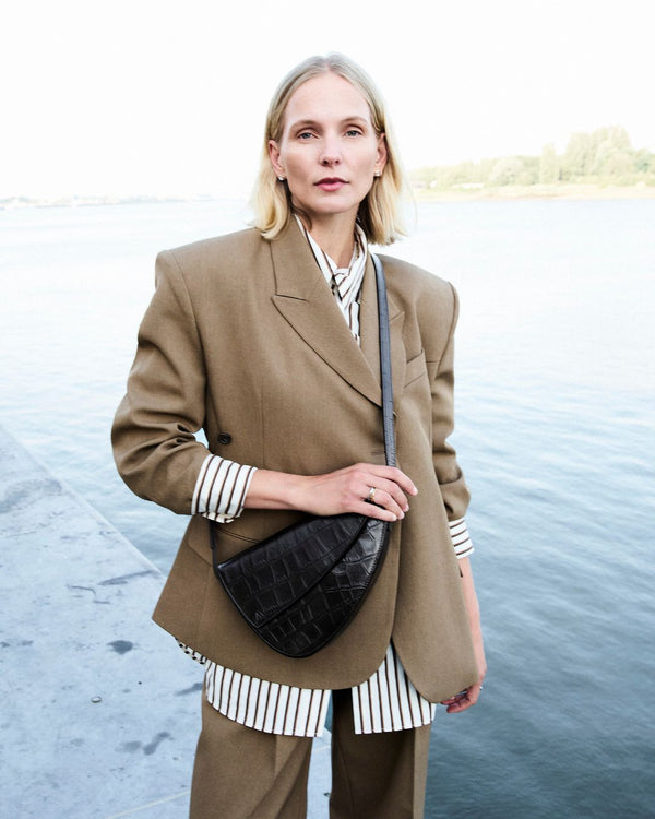 Rebel Cross Body  - soft croco espresso