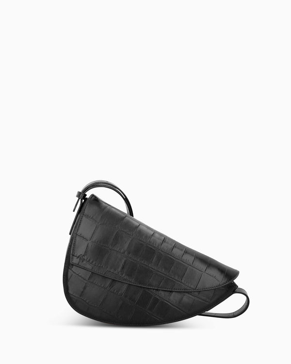 Rebel Sac à bandoulière - croco souple noir
