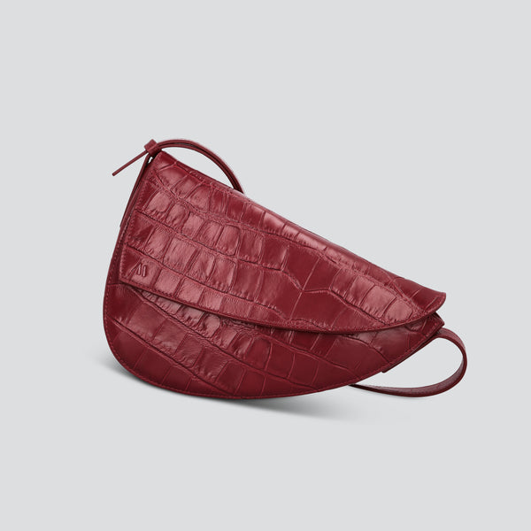 Rebel Cross Body - zacht croco dahliarood