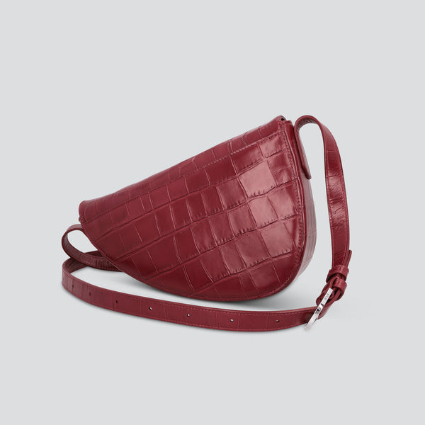 Rebel Cross Body - zacht croco dahliarood