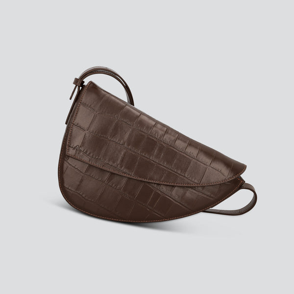 Rebel Cross Body - zacht croco espresso