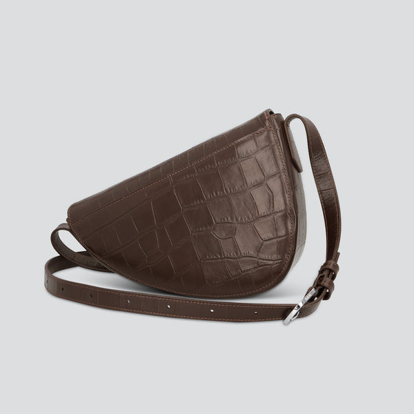 Rebel Cross Body - zacht croco espresso