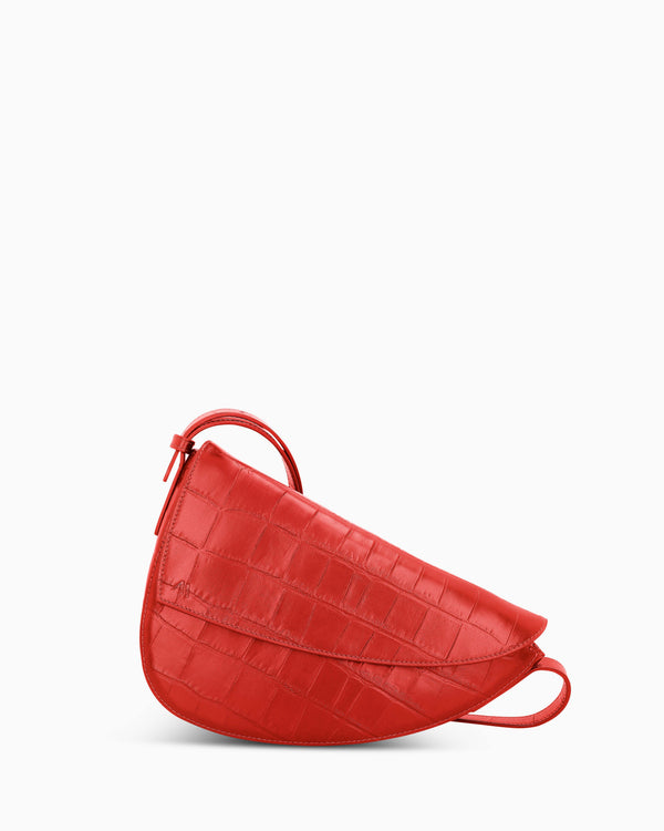Rebel Sac à bandoulière - croco souple poppy rouge