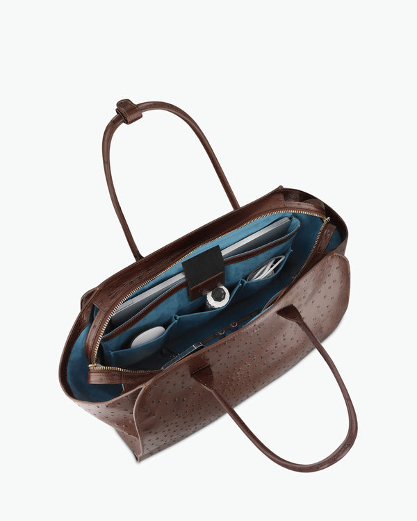 Voyager - autruche marron chocolat