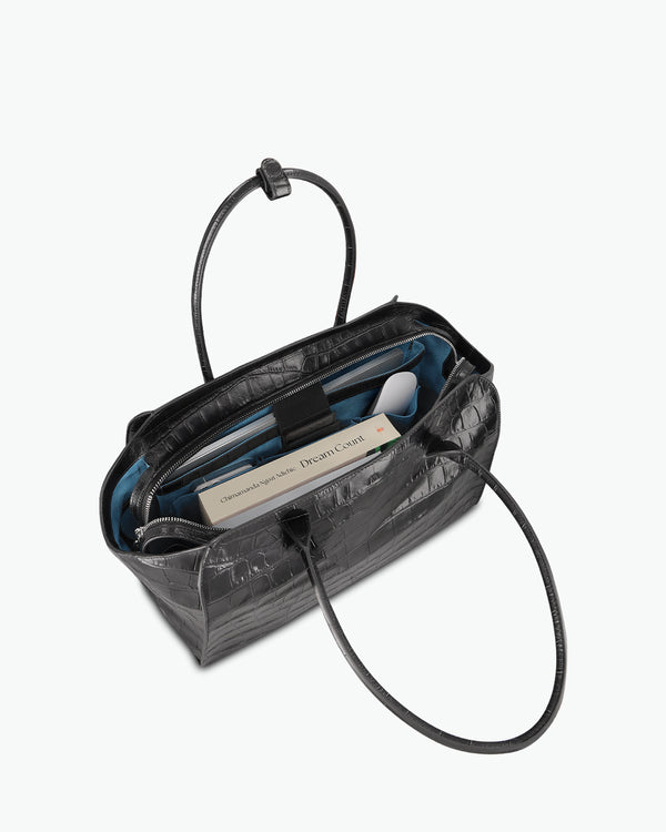 Voyager - croco souple noir