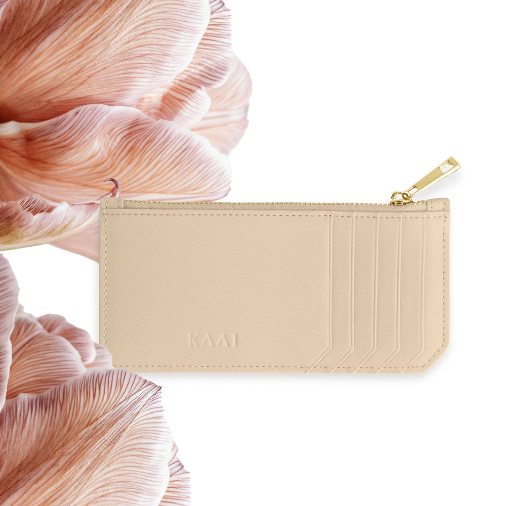 A cardholder in bleached sand is the perfect Valentine's Day gift for the minimalist